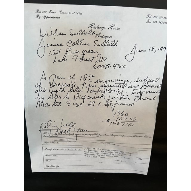 Framed 18'th C Colored Engravings From William Cavendish's Book on Horsemanship a Pair For Sale - Image 12 of 12