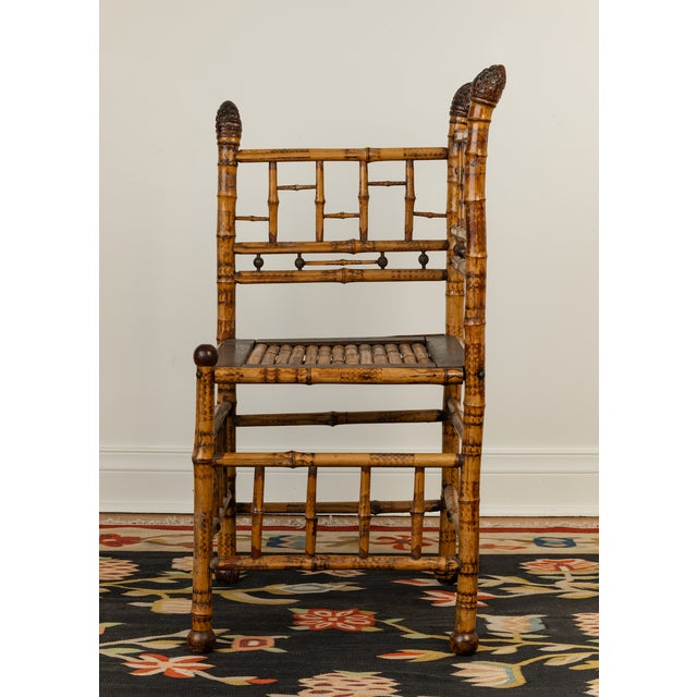 Late 19th Century Late Victorian Tortoiseshell Bamboo Corner Chair For Sale In Tulsa - Image 6 of 6