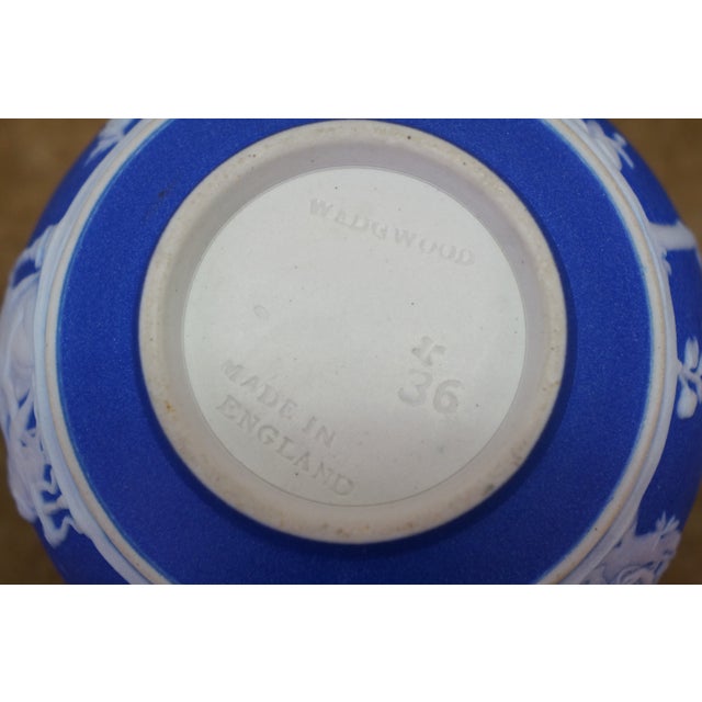 Vintage Wedgwood Blue Jasperware Candlesticks Creamer Sugar Teapot Bowl Compote - Set of 6 For Sale - Image 12 of 16