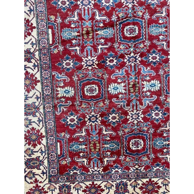 Very beautiful Middle Eastern design Afghan rug with nice stylized and decorative design and beautiful colors, entirely...