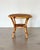 Round wicker and bamboo coffee table from the 1970s