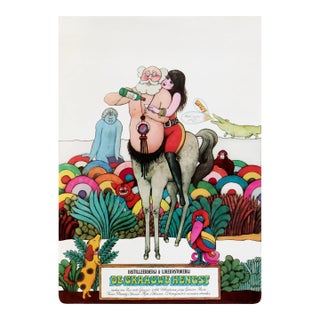 1970's Psychedelic Dutch Distillery Poster, De Graauwe Hengst: Alcoholics For Sale