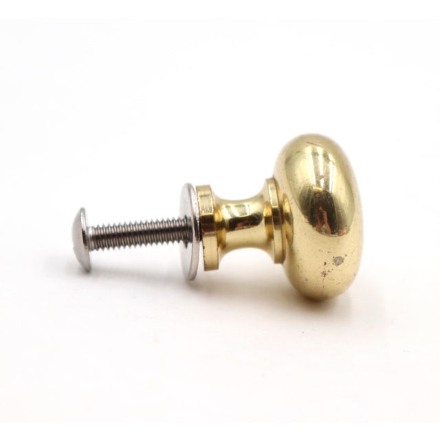 Late 20th Century Set of Classic 1 In. Polished Brass Drawer Cabinet Knobs For Sale - Image 5 of 5