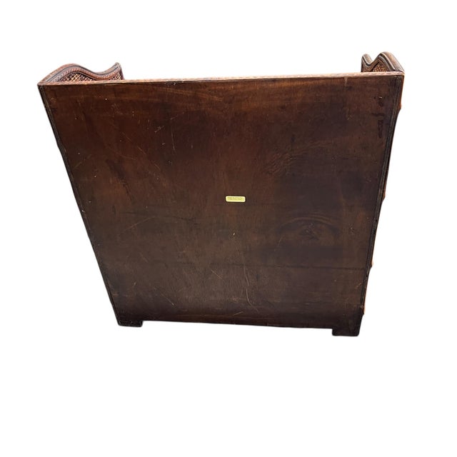 Brown Vintage British Colonial Style Bamboo and Grasscloth Nightstand Storage Chest. For Sale - Image 8 of 12