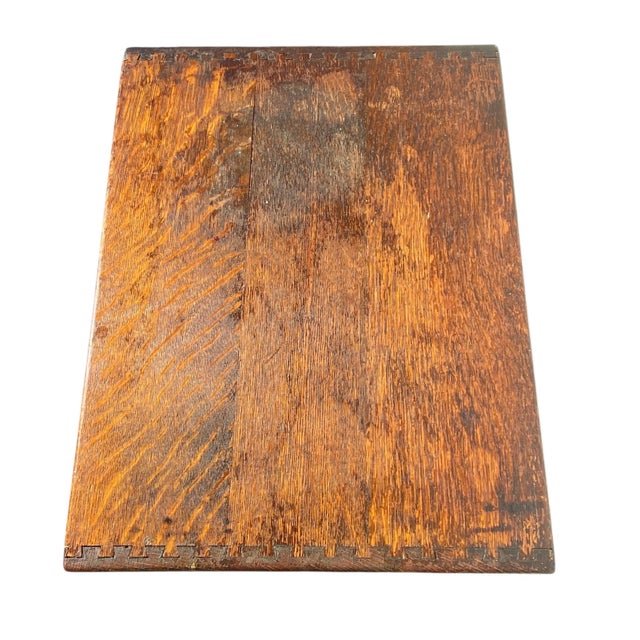 Brown Antique Oak 9 Drawer Index Card Wood File Cabinet For Sale - Image 8 of 11