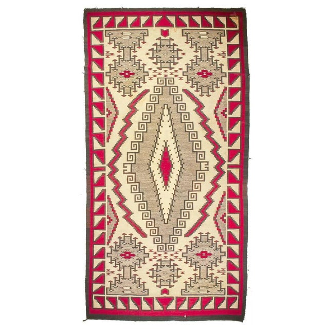 Large and Rare Antique Navajo Klagetoh Rug For Sale - Image 4 of 8