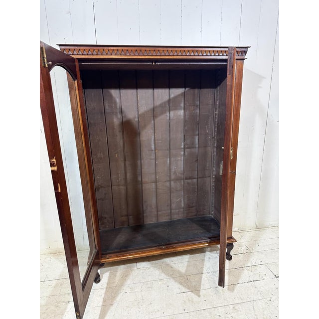 Victorian Adjustable Shelf Mahogany Bookcase with Glass Double Doors, 1850 For Sale - Image 13 of 15