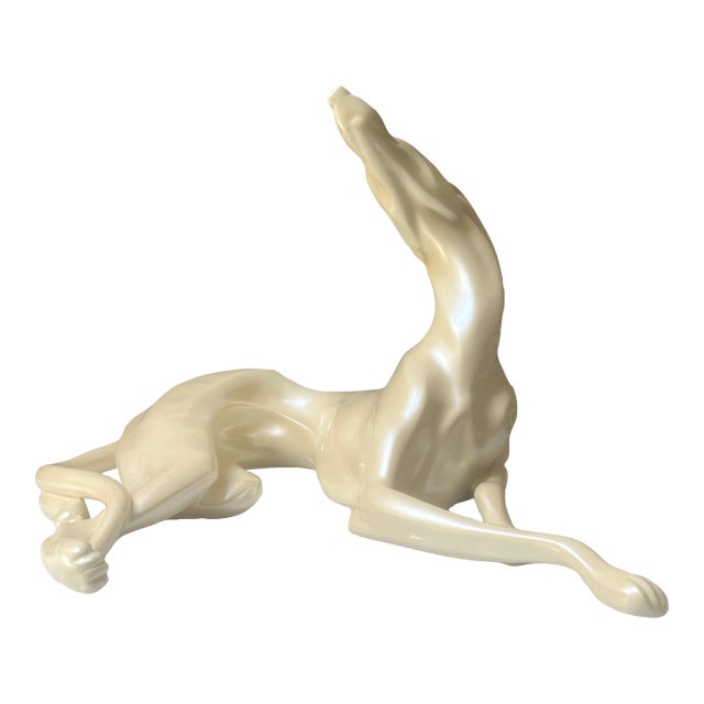 Large 1980s Resin Display Whippet Dog For Sale