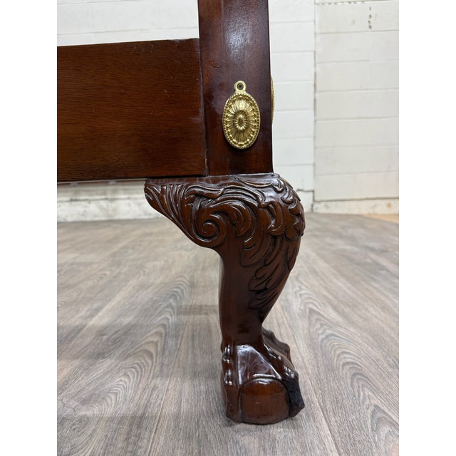 Chippendale Vintage King Size Councill Craftsman Chippendale Mahogany Carved Four Poster Bed For Sale - Image 3 of 10