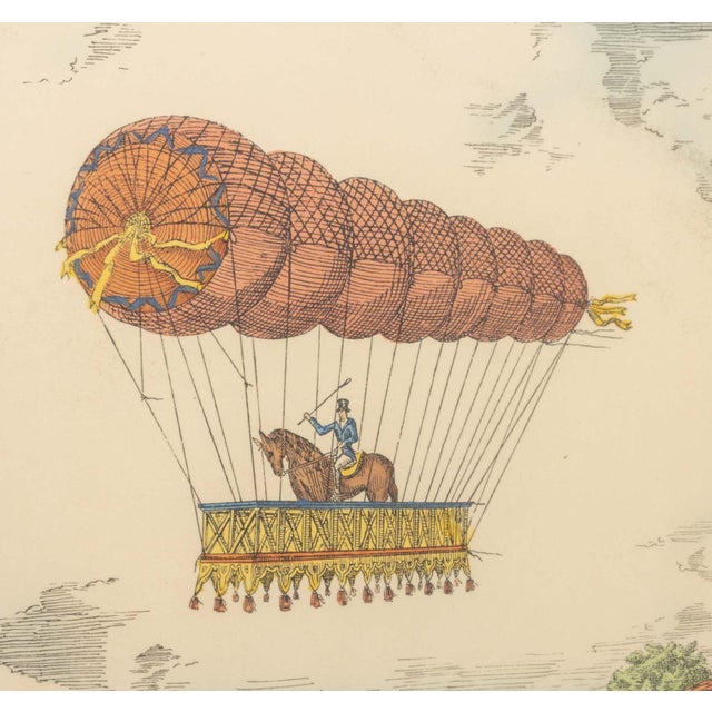French Ballooning Hand-Colored Etchings, 3 For Sale - Image 4 of 17