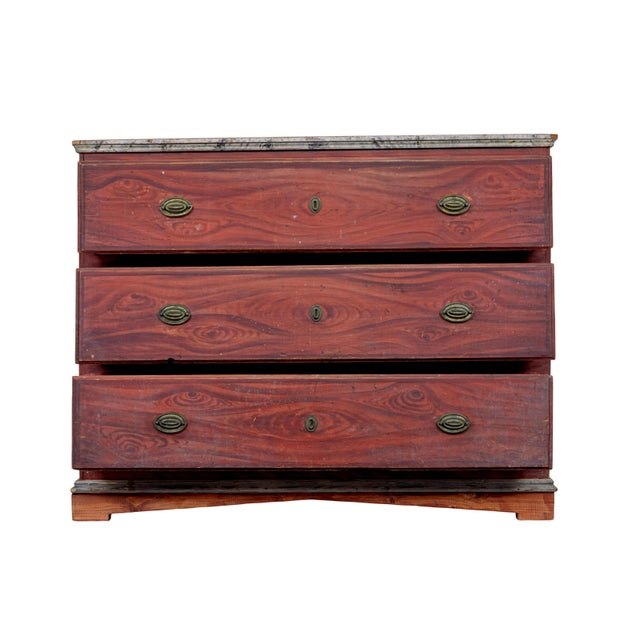 Swedish Hand-Painted Chest of Drawers, 1840 For Sale - Image 6 of 8