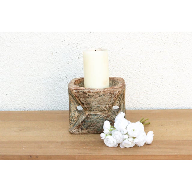 Textured Verdigris Farmhouse Bijani Artifact For Sale In Los Angeles - Image 6 of 6