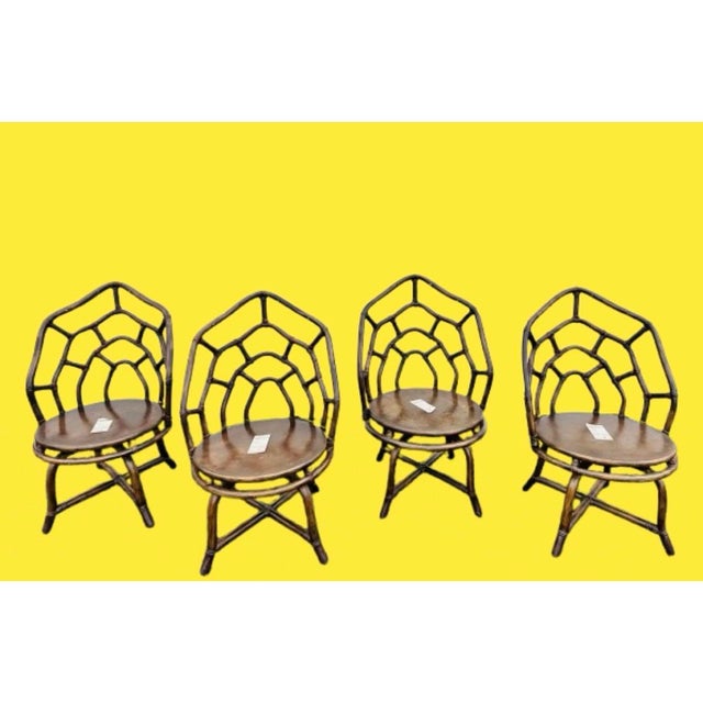 Coffee 1950s Tommi Parzinger and Henry Olko for Willow and Reed Dining Chairs Labeled - Set of 2 For Sale - Image 8 of 9