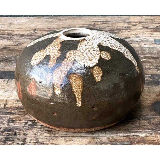 Vintage Drip Glaze Ceramic Vessel For Sale - Image 4 of 12