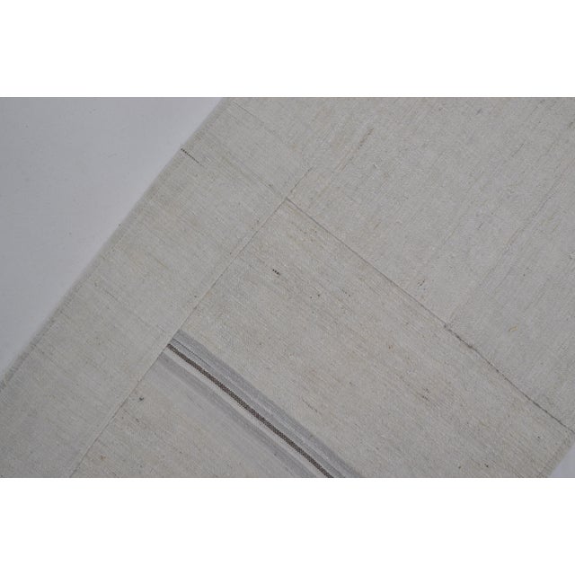 Oushak Vintage Hemp Kilim Rug For Sale - Image 9 of 10