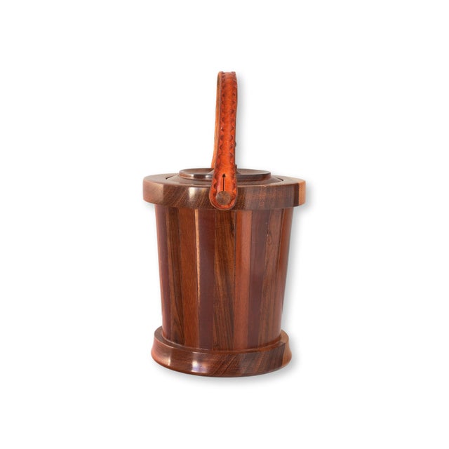 Hand-Made Midcentury Modern Wood Ice Bucket For Sale - Image 4 of 9