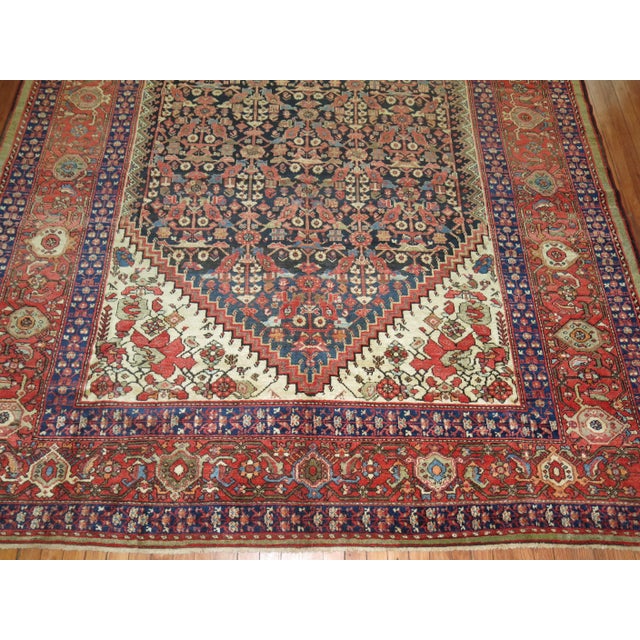 Zabihi Collection Navy Camel Persian Malayer Room Size Tribal Rug For Sale - Image 9 of 9