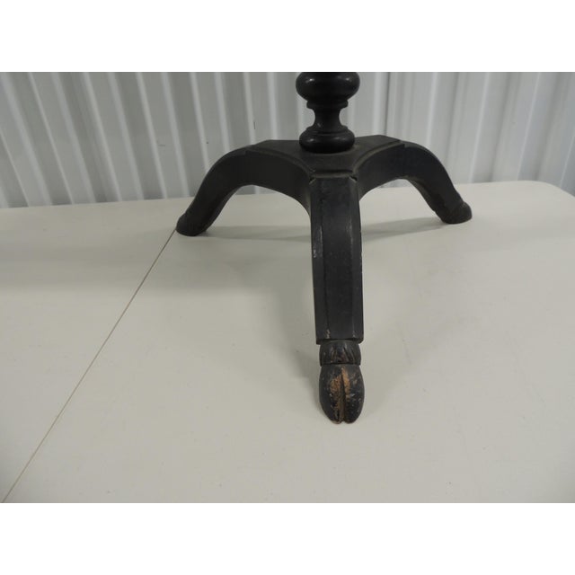 Vintage Black Lacquered Top Chinoiserie Style Tray Table. Small black and gold accents work table or candle table Tray...