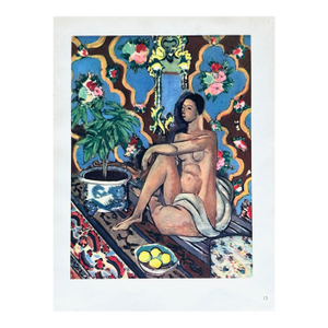 Henri Matisse Engraving 15 Decorative Figure on Flowery Background 1948