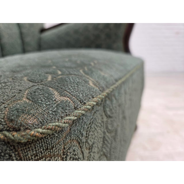 Danish Relax Chair in Furniture Wool and Oak Wood, 1960s For Sale - Image 9 of 18