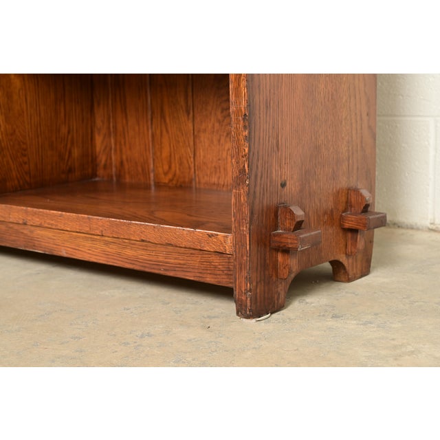 Wood Stickley Mission Oak Arts & Crafts Triple Bookcase For Sale - Image 7 of 13
