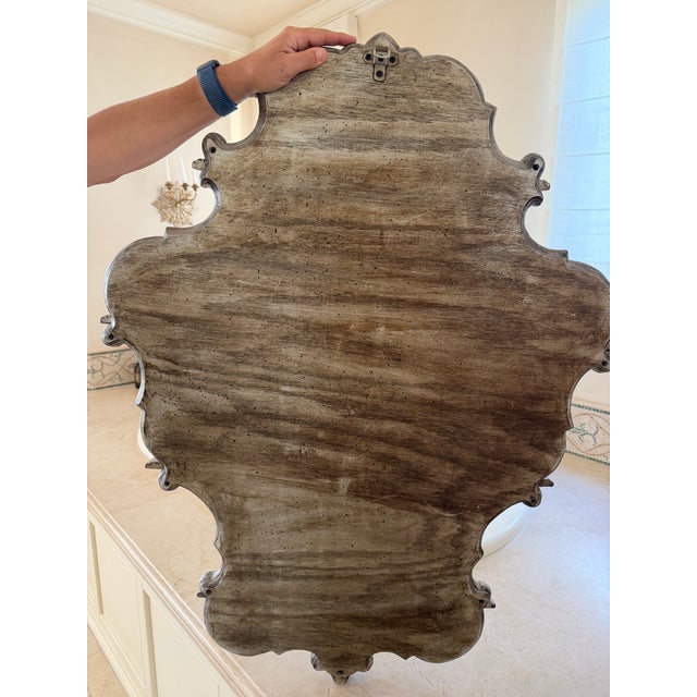 Wood Kate Spieglman White Gold Leaf Display Mirror For Sale - Image 7 of 7