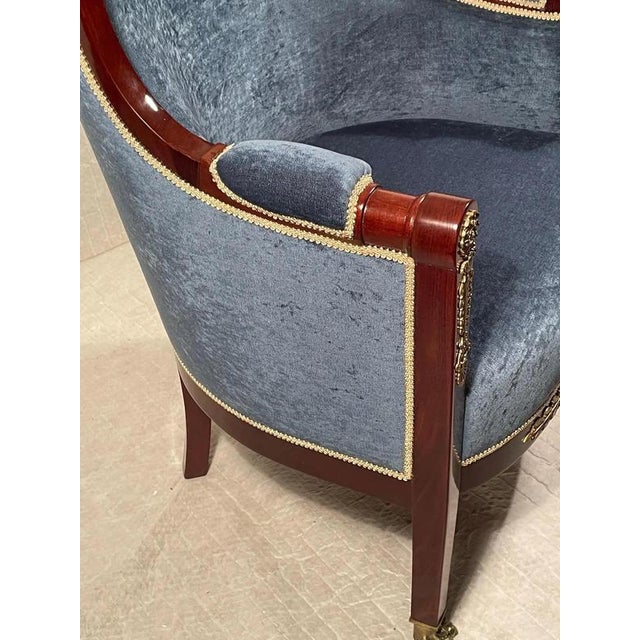 Traditional French Empire Barrel Chairs, 1800s, Set of 2 For Sale - Image 3 of 9