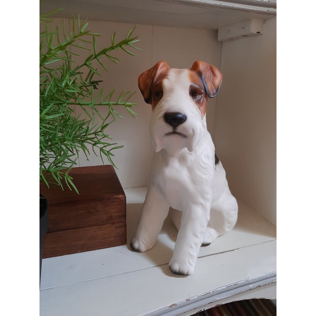 Mid 20th Century Fox Terrier Porcelain Dog Figurine XXL Japan For Sale - Image 5 of 9