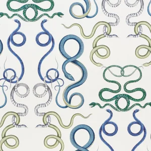 Sample - Schumacher X Charlap Hyman Herrero Giove Wallpaper in Emerald & Sapphire