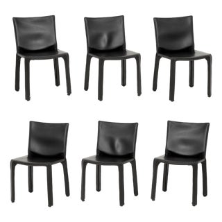 Set of Six Mario Bellini for Cassina "Cab 412" Side Chairs For Sale
