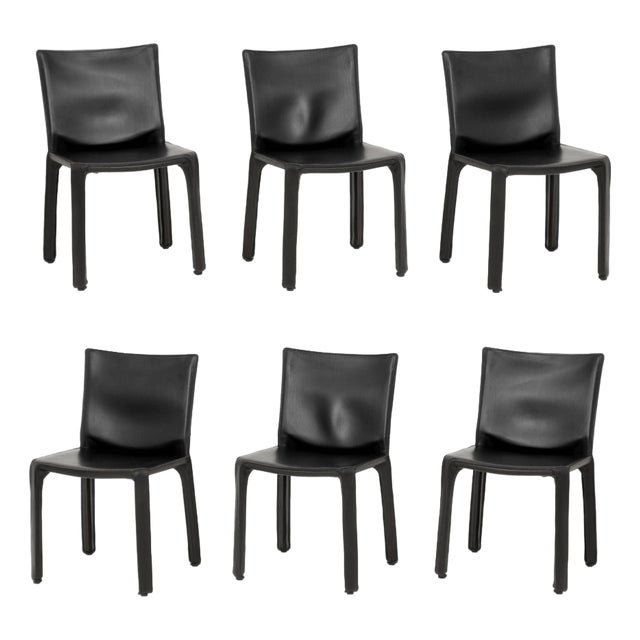 Set of Six Mario Bellini for Cassina "Cab 412" Side Chairs For Sale