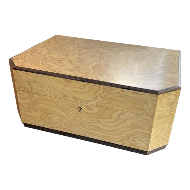 Italian Art Deco Style Maple Jewelry Box For Sale