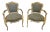 Antique Upholstered French Fauteuil Armchairs - a Pair For Sale
