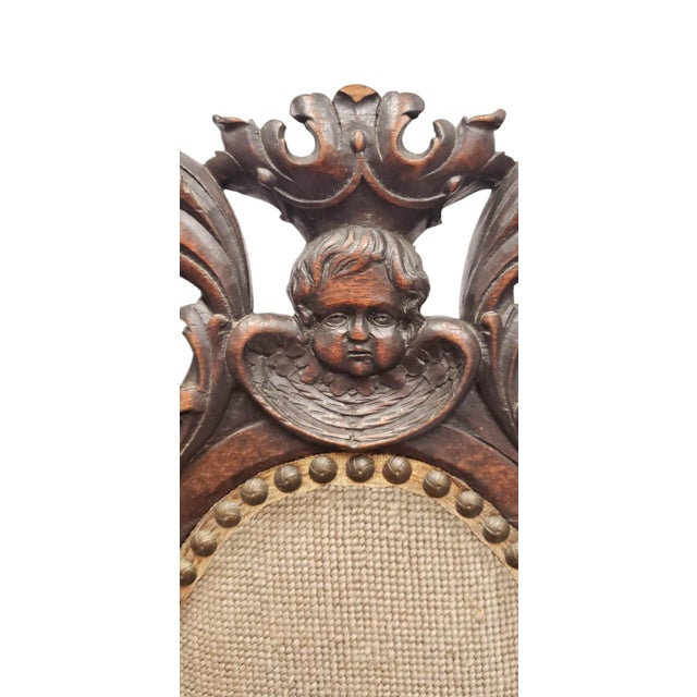 Wood Antique Jacobean Revival Carved Barley Twist Chair, Circa 1870–1890 For Sale - Image 7 of 13