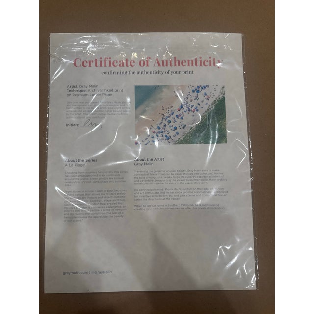 Authentic Gray Malin “Ogunquit Beach Diagonal, Maine” from the À La Plage series. • Large size • First Edition (#1) •...