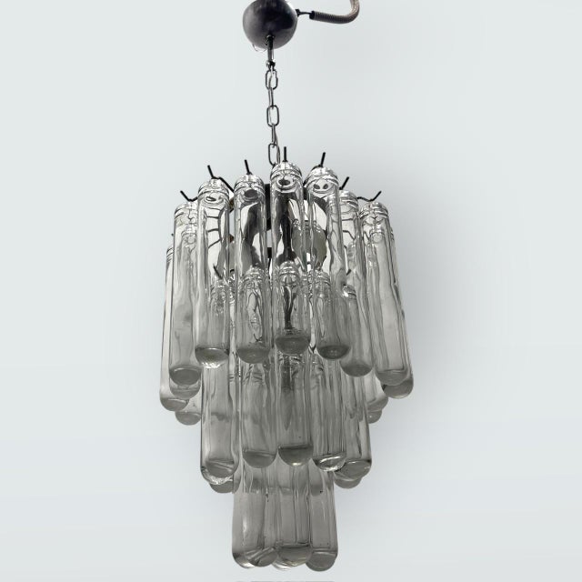 Murano Glass Tube Chandelier by Venini, 1970s For Sale - Image 8 of 14