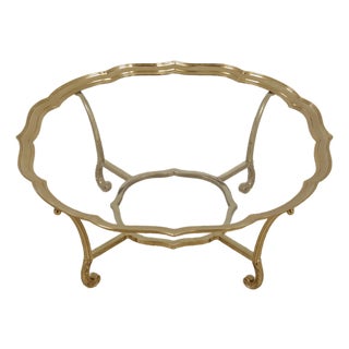 Labarge Brass & Glass Cocktail Coffee Table For Sale