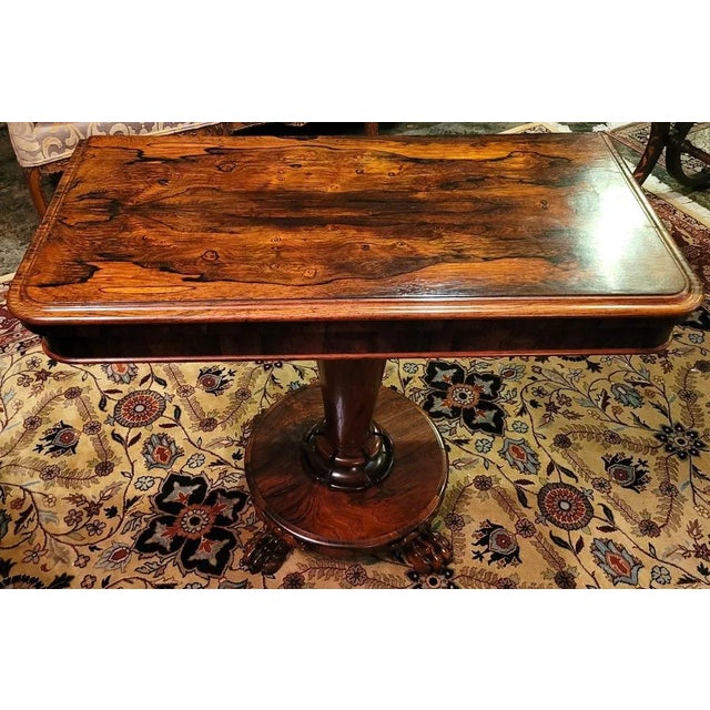 Early 19c Regency Fold Over Side Table With Lions Paw Feet in the Manner of Gillows For Sale - Image 9 of 12