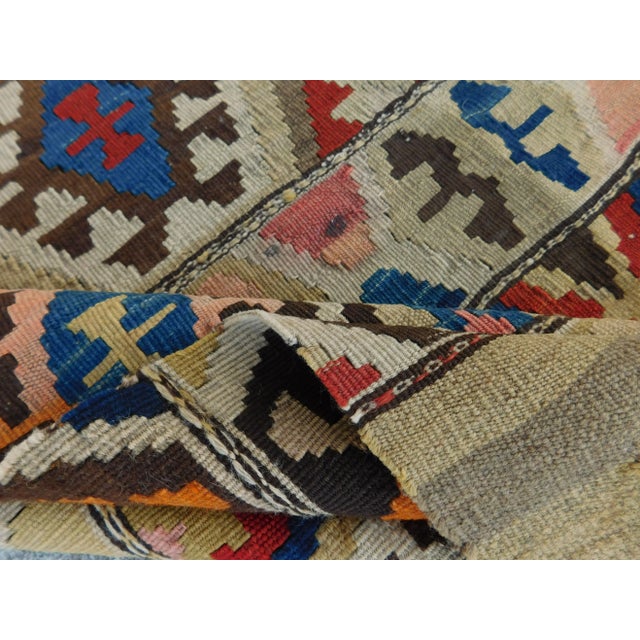 Vintage Handmade Flatwoven Kilim. 3'4"x 3'8" For Sale - Image 11 of 13