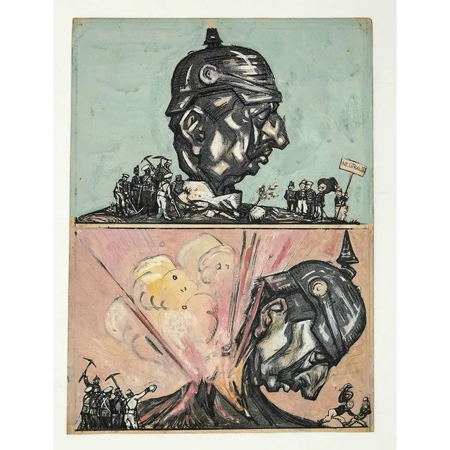 Sketch for ''The Donkey'' is an original china ink drawing and watercolor by Gabriele Galantara (November 29, 1914). This...