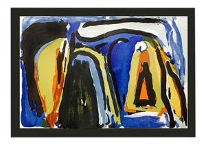 Bram Van Velde Original Lithograph, Limited Ed., 1975 With Frame Included
