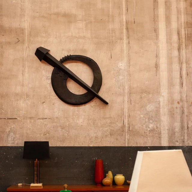 Unique and very particular large brass ornamental wall piece, made in the 1920s, unmistakably in the style of the...