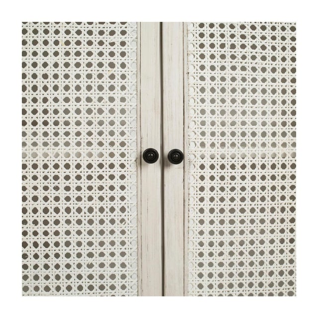 2020s White Wash Acacia & Rattan Sideboard Credenza For Sale - Image 5 of 6