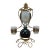 Antique French Napoleon III Gilt Brass Table Top Perfume Vanity Set & Mirror 10" For Sale