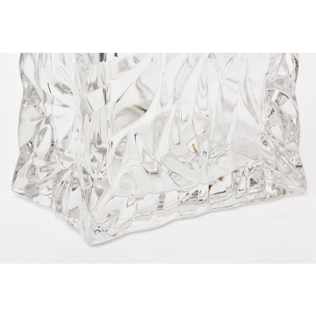 Glass Vintage Rosenthal Crystal Crushed Paper Bag Glass Vase For Sale - Image 7 of 8