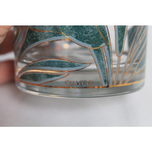 Culver Ltd. Set of Six Vintage Calla Lily Low Ball Drinking Glasses by Culver Ltd. For Sale - Image 4 of 5