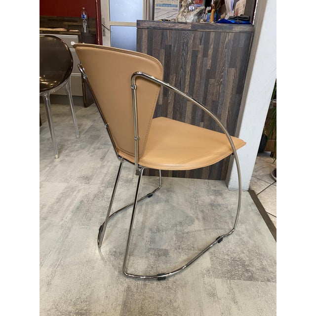 Animal Skin Vintage Linda Armchair in Camel-Colored Leather by Arrben, 1980 For Sale - Image 7 of 18