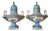 Pair of Sèvres Style Celestial Blue Porcelain Urns. Early 20th Century, France. For Sale