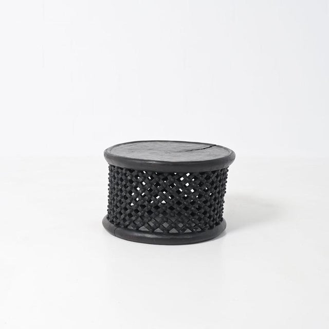 Hand Carved Round Black Coffee Table, Cameroon, Africa For Sale - Image 5 of 18