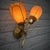 Scandinavian Wall Lamp with Leaf Decoration in Brass with Cocoon Shades, Denmark, 1950s For Sale - Image 4 of 11